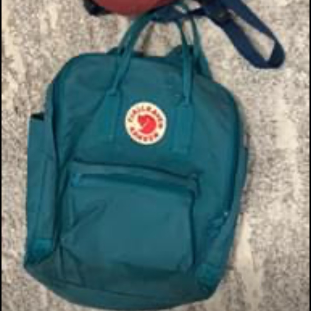 Blue fjallraven backpack